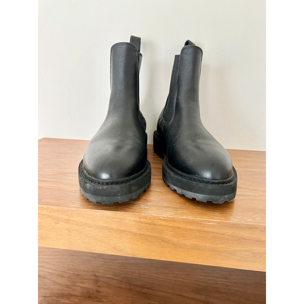 Diemme Alberone Leather Lug Sole Chunky Ankle Chelsea Boots Black Women 40 /9.5 - Picture 6 of 11